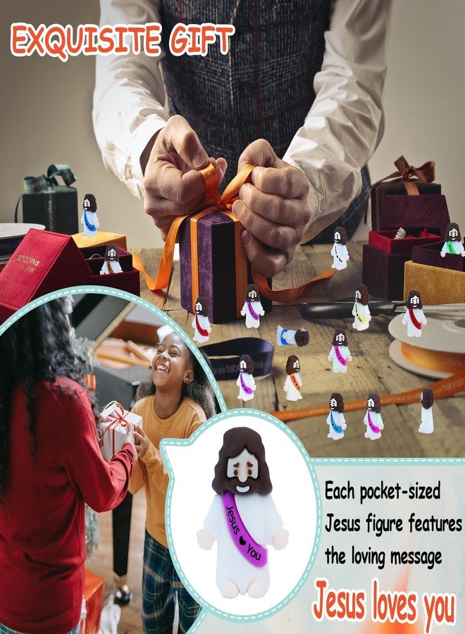 ILHSTY 100 Pcs Little Jesus Figures -Rubber Mini Jesus Figurines in Bulk Christian Tiny Baby Jesus Loves You Figures for Hide and Seek Easter Egg Fillers Egg Hunt Religious Party Favors(10 Color *100) - Image 4